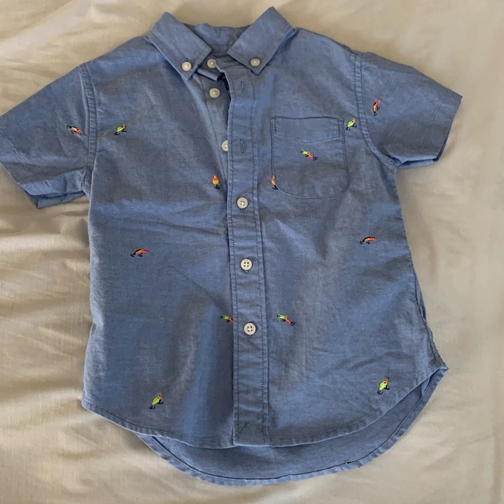 crewcuts short sleeve embroidered cotton shirt